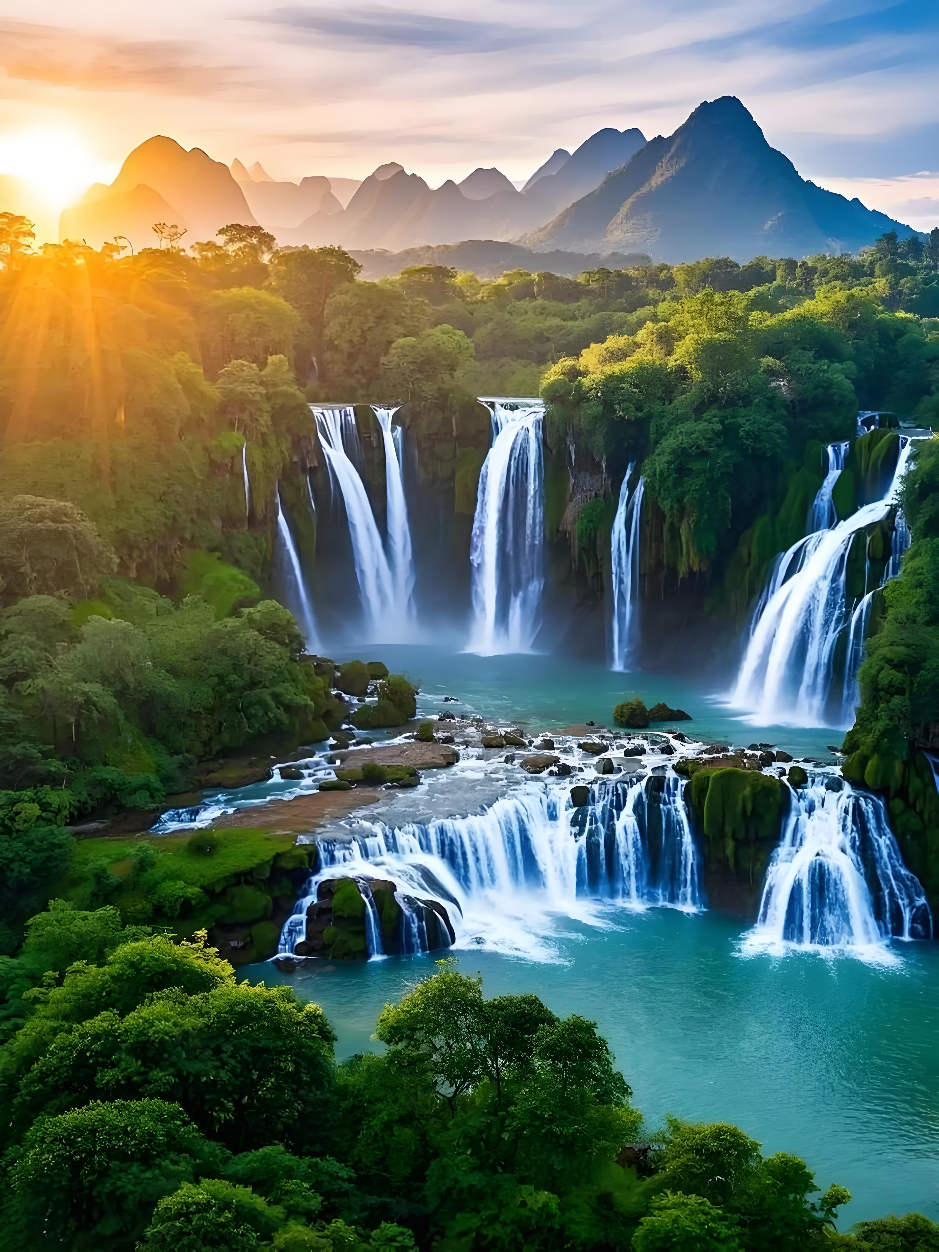 Detian Transnational Waterfall in the Guangxi borderland