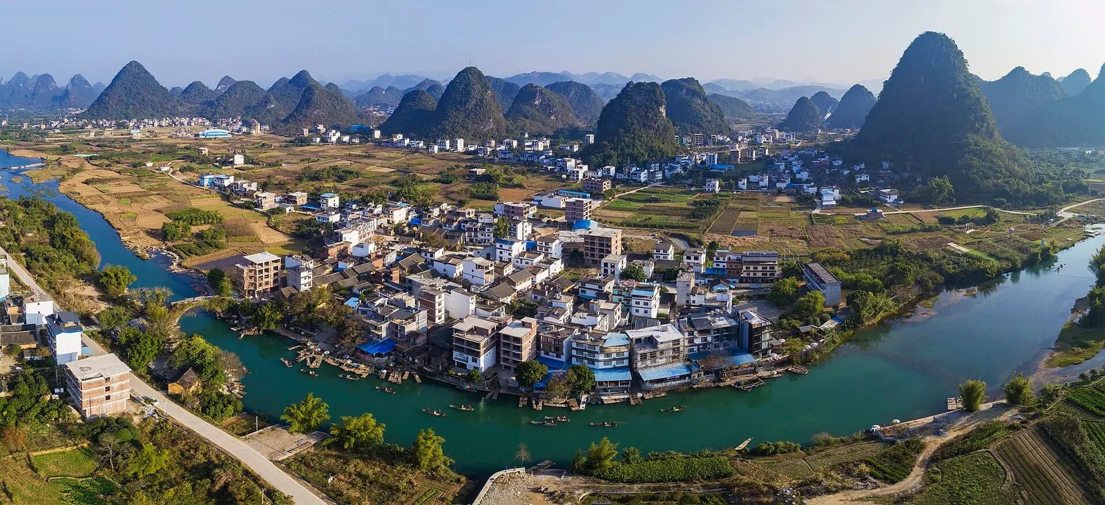 Karst countryside and river near Yangshuo