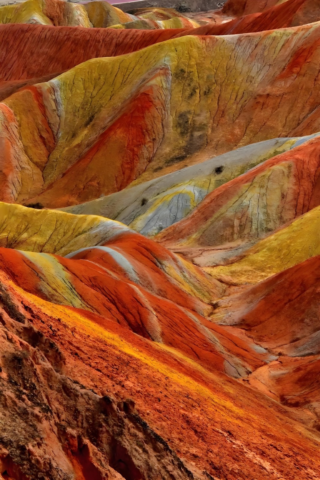 Colour-banded landscape at Zhangye Rainbow Danxia